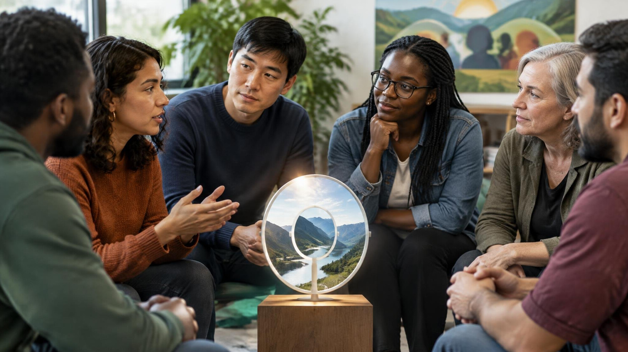 diverse people talking